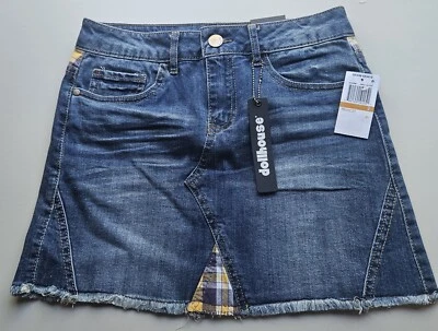 NWT Dollhouse Women's Junior Size 3 W26 Frayed Hem Denim Skirt - Image 1 of 4