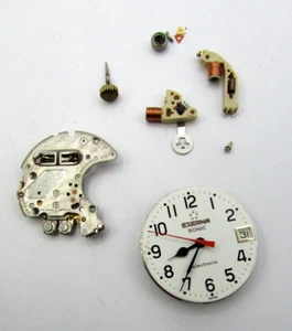 RARE ETERNA SONIC 1550cal 12j WATCH MOVEMENT & DIAL FOR PARTS & REPAIR P&R W38 - Picture 1 of 6