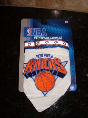 NEW NBA Basketball New York Knicks Pet Collar Bandana Large Dog 18" - 28" x 1"  - Image 1 of 3
