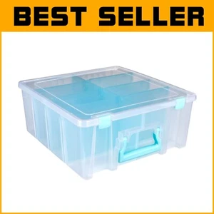 Art Storage Box with 8 Removable Compartments - Portable Double Deep Organizer - Picture 1 of 11