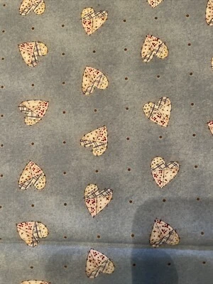 Patchwork Hearts & Polka Dots Pinnacle Cotton Fabric Mimi's Things 1 Yard Minus - Image 1 of 4