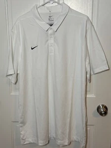 Nike Golf Camisa Blanca con Swoosh Negro Polo Golf Camisa 2XL NUEVO - Imagen 1 de 6