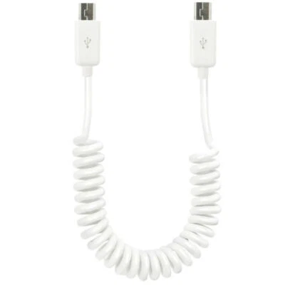 USB Mini 5Pin B Male to Mini B Male OTG Sync Data Coiled Cable 1m - Image 1 of 2