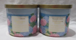Juego de 2 velas Kirkland's 14 oz tarro 3 mechas hasta 25 horas HYDRANGEA HAVEN manzana - Imagen 1 de 4