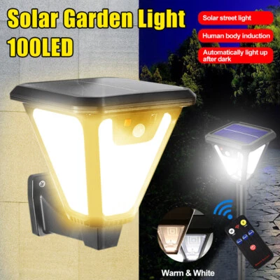 Solarleuchte 100 LED Solarlampe Bewegungsmelder Außen Fluter Sensor Strahler - Bild 1 von 4