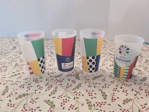 LOT OF 4 Bitburger Euro2024 Plastic Reusable Stadium Cups - Used - Picture 1 of 22