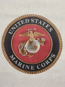 1 United States Marine Corp Quilt Block Veteran Military Fabric Seal Wall #5 - Picture 1 of 2