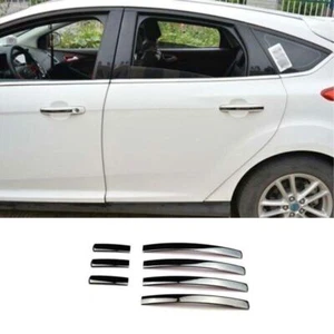 Cubierta de manija de puerta lateral exterior de acero negro 7 piezas para Ford Focus 2012-2018 - Imagen 1 de 6