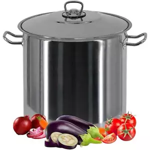 Gastro Large Deep Stainless Steel Induction Stock Pot Casserole Stockpot - Picture 1 of 31