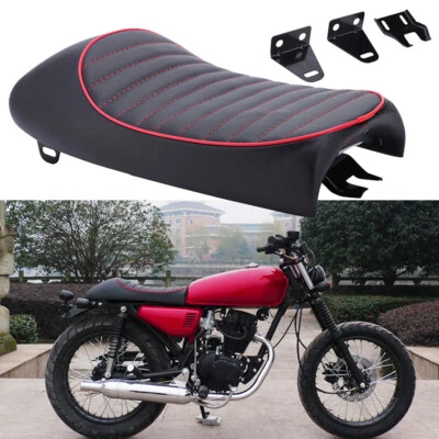 Asiento de sillín estilo joroba café racer negro vintage para Honda CB Yamaha XJ Suzuki GS Foto 1 de 4
