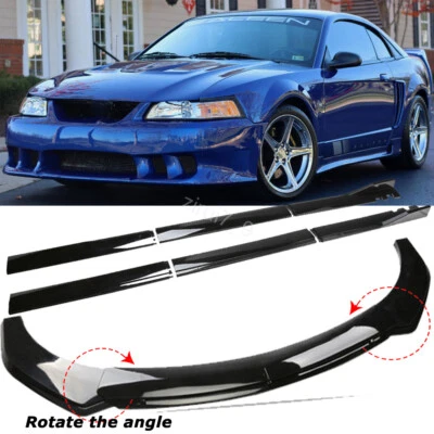 Gloss Black Fot Ford Mustang Saleen Front Bumper Splitter Body Kit Side Skirt - Image 1 of 4