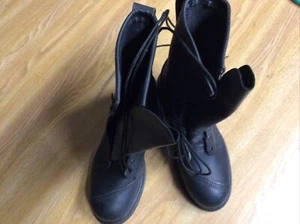 Mens Black Leather Military Combat Jungle Boots Size 6.5 New - Picture 1 of 6