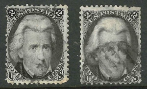 Sc #73 x 2 Light Cancel 2 Cent Jackson 1861-62 Civil War US 47F57 - Picture 1 of 4