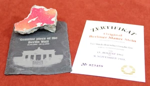 Original  Piece of the BERLIN WALL on Slate Display  + COA - Picture 1 of 16