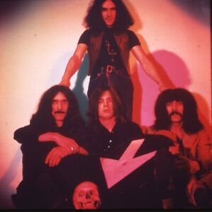 Pose crâne de bande noire sabbat Tony Iommi Ozzy Osbourne transparence originale