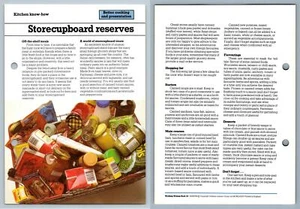 Storecupboard Reserves - Know-How - Working Woman's 1980s Recipe Card - Picture 1 of 1