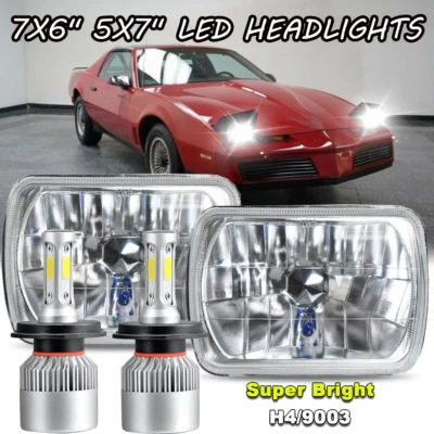 Par de faros LED de haz alto/bajo para Pontiac Firebird 1982-1990 5x7 7x6" Foto 1 de 4