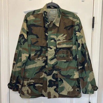 Chaqueta DE COLECCIÓN Marina de los Estados Unidos Pequeña Regular Combate Bosque Camuflaje Militar Estampado  Foto 1 de 4