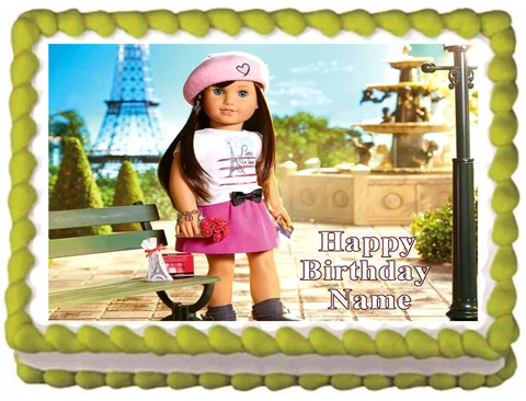AMERICAN GIRL Grace Doll Edible Party cake topper image Cover