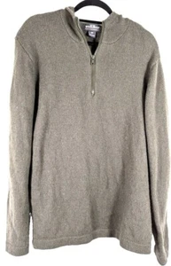 Woolrich Mens Olive Green Half-Zip Hooded Sweater L - Picture 1 of 4
