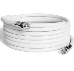 White High Speed RG6 Coax High Frequency Coaxial Cable 75 Feet F81 RF - Picture 1 of 8