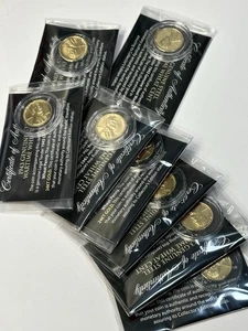 LOT OF (8) 1943 WW2 Steel Cent Lincoln Penny 24K Gold Plated W/COA - Picture 1 of 4