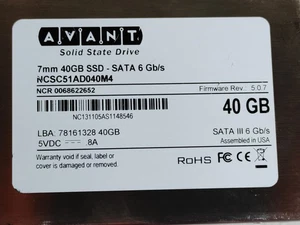 Avant NCSC51AD040M4 40 GB SATA III 2.5 in Solid State Drive - Picture 1 of 6