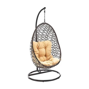 Hängekorb Hängesessel Hängesitz CRISSCROSS - Polyrattan mit Gestell und Kissen - Bild 1 von 8