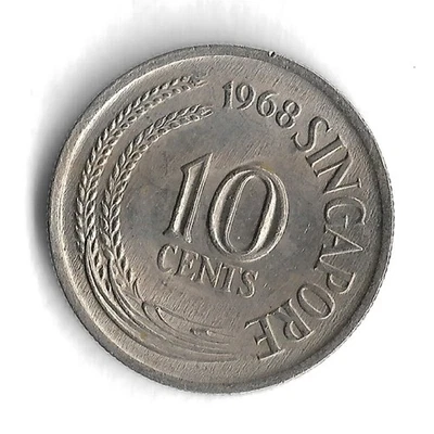 1968 Singapore 10 Cents World Coin - KM# 3 - Image 1 of 2