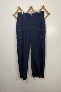 Paige Harper Wide Leg Jean High Rise Cargo 31 New - Picture 1 of 11