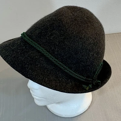 Breiter Vintage German BAVARIAN Hat Gray Jager Hunting Original Anthracite Grey - Image 1 of 4