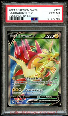 Pokemon Evolving Skies Dracozolt V 178 PSA 10 - Image 1 of 2