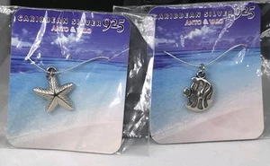 Dijes de plata esterlina .925 Royal Caribbean de colección estrellas de mar y pescado - Imagen 1 de 3