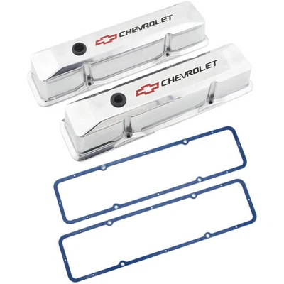 Bow Tie Aluminum Valve Covers & Gaskets, fits Small Block Chevy - Image 1 of 4