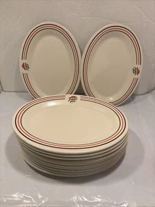 G.E.T. Pizza Hut Teller oval Melamin 9 1/2" seltenes Geschirr OVP-950Houston TX /12 Stück - Bild 1 von 8