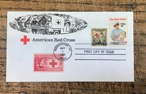 Scott #1910 FDC, 18c Red Cross, + #702 and #967 Red Cross stamps, May 1, 1981 - Picture 1 of 2