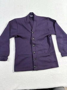 Vintage Letterman Woll Strickjacke New Ear Knitting Mills Lila Chicago TOP - Bild 1 von 6