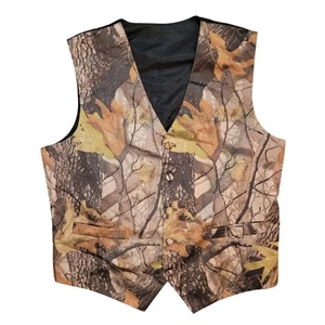 Mens Mossy Oak Camo Tuxedo Vest Extra Large XL Camouflage Tuxe Wool Blend Silky - Picture 1 of 8