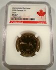2000 CANADA LOON DOLLAR NGC MS67 UNCIRCULATED MINT SET ISSUE MS 67 $1