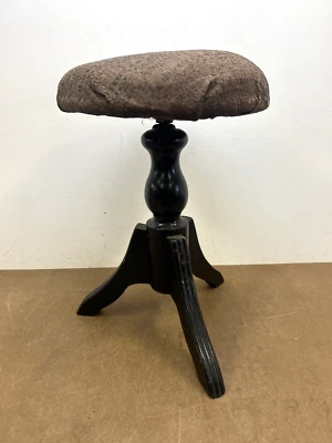 TABURETE PIANO MADERA vintage órgano victoriano asiento madera antiguo tallado Eastlake Foto 1 de 4