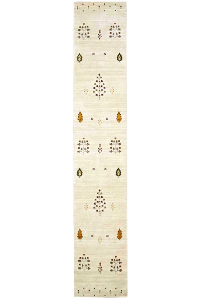 Gabbeh Loom Luri Läufer – 78x400 – Handgewebt-Wolle – Creme-Natural – Lebensbaum - Bild 1 von 4