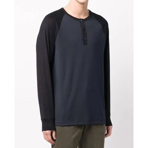 NEW Theory Color Blocked Raglan Sleeve Henley Shirt XL - Picture 1 of 5