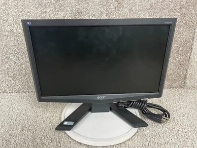 Acer X163W 16" LCD Monitor Widescreen VGA Cable Matte Black Tested/Works - Image 1 of 4