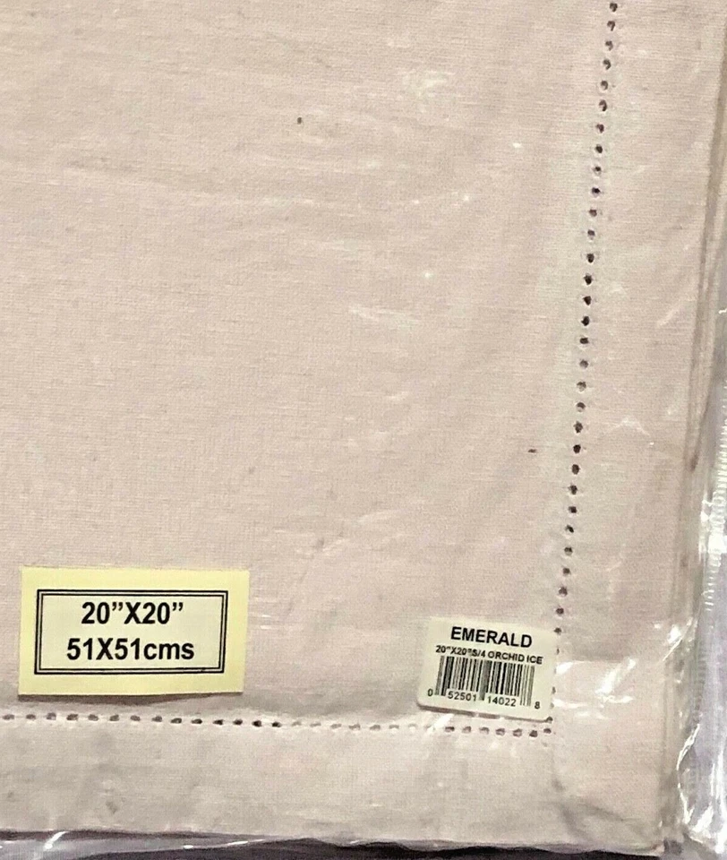 Set of 4 Lintex Emerald 20" Dinner Napkins in Orchid Ice Cotton / Linen   NWT - Image 1 of 1