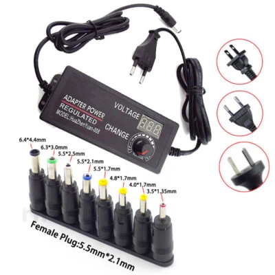 3V-24V 3A Adjustable Power Supply AC DC 8 Plug Connect Universal Adapter - Image 1 of 4