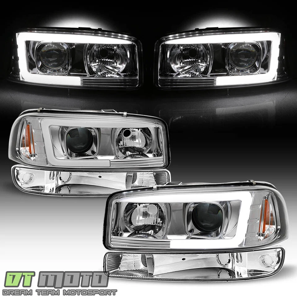 Faros proyectores tubo LED 1999-2006 GMC Sierra Yukon + luces de parachoques Foto 1 de 4