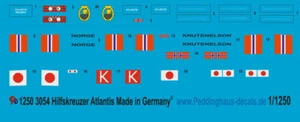 Peddinghaus-Decals 1/1250 3054 Croiseur Auxiliaire Atlantis - Photo 1 sur 1