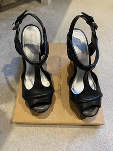 French Connection Peep Toe Sandals. Wedge Heel. Jodie AFAS1, Size 41. With Box - Picture 1 of 11