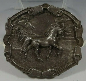 BELT BUCKLE BRONCO HORSE FINE PEWTER VERY CLEAN - Picture 1 of 3