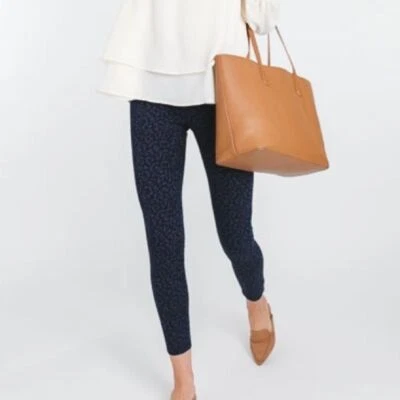 Legging Spanx Jean-ish Denim Azul Leopardo Talla XL Foto 1 de 4